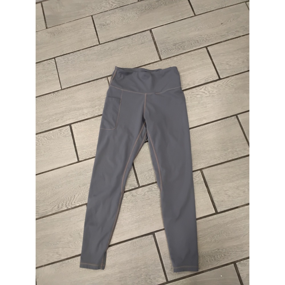 FETY Women Gray High Waisted Pocket Leggings Activewear‎ Size M